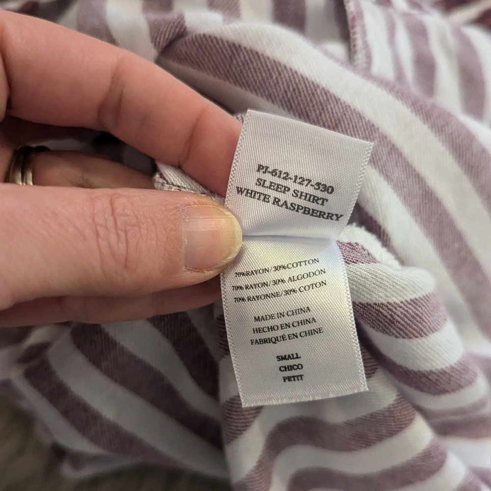 Rails Arcadia Soft White And Maroon Stripe Button… - image 8